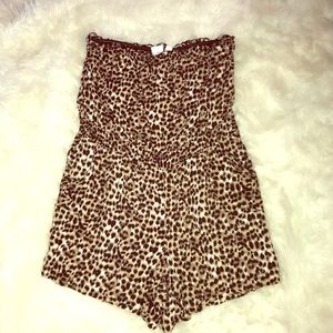Plus Size Leopard Romper